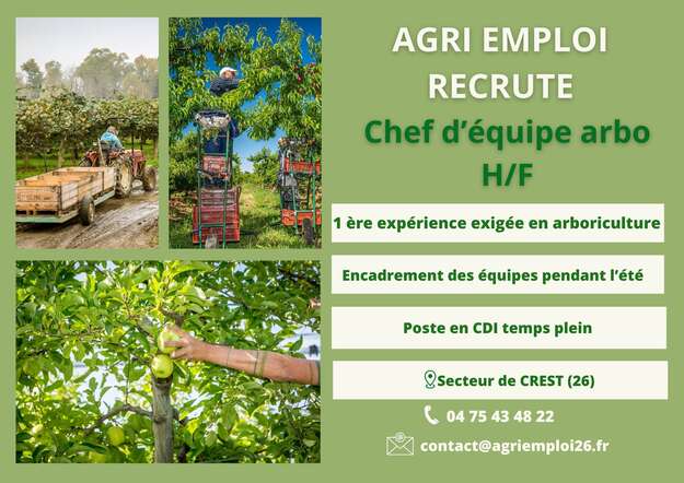 Photo de l'actualit� CDI Chef d'�quipe arboriculture 